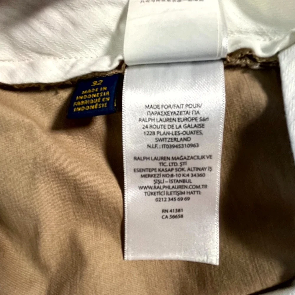 Polo Ralph Lauren Shorts‎ Mens 32 Beige Cotton Stretch Classic Fit Flat Front